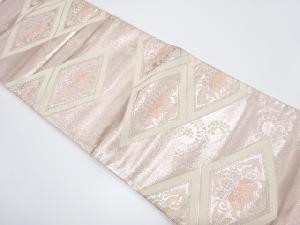 アンティーク　菱に桐唐草模様織り出し袋帯（着用可）